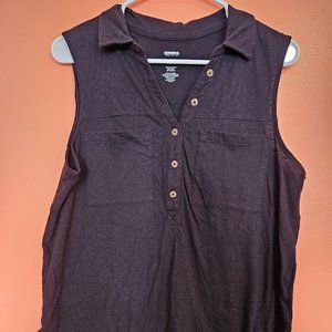 Black Sonoma Large Tank with buttons and collar